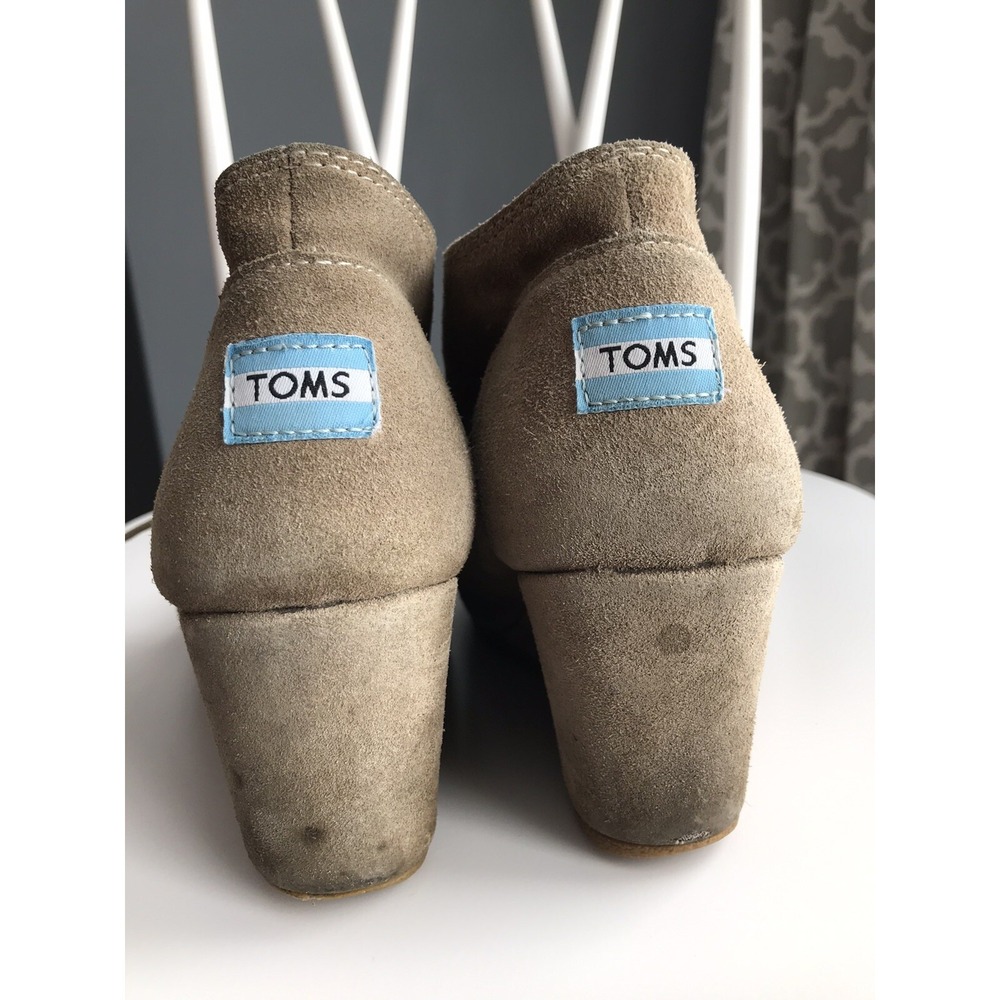 TOM'S Womens Size 9 W Desert Suede Booties Lace Up Tan Brown - Picture 3 of 5